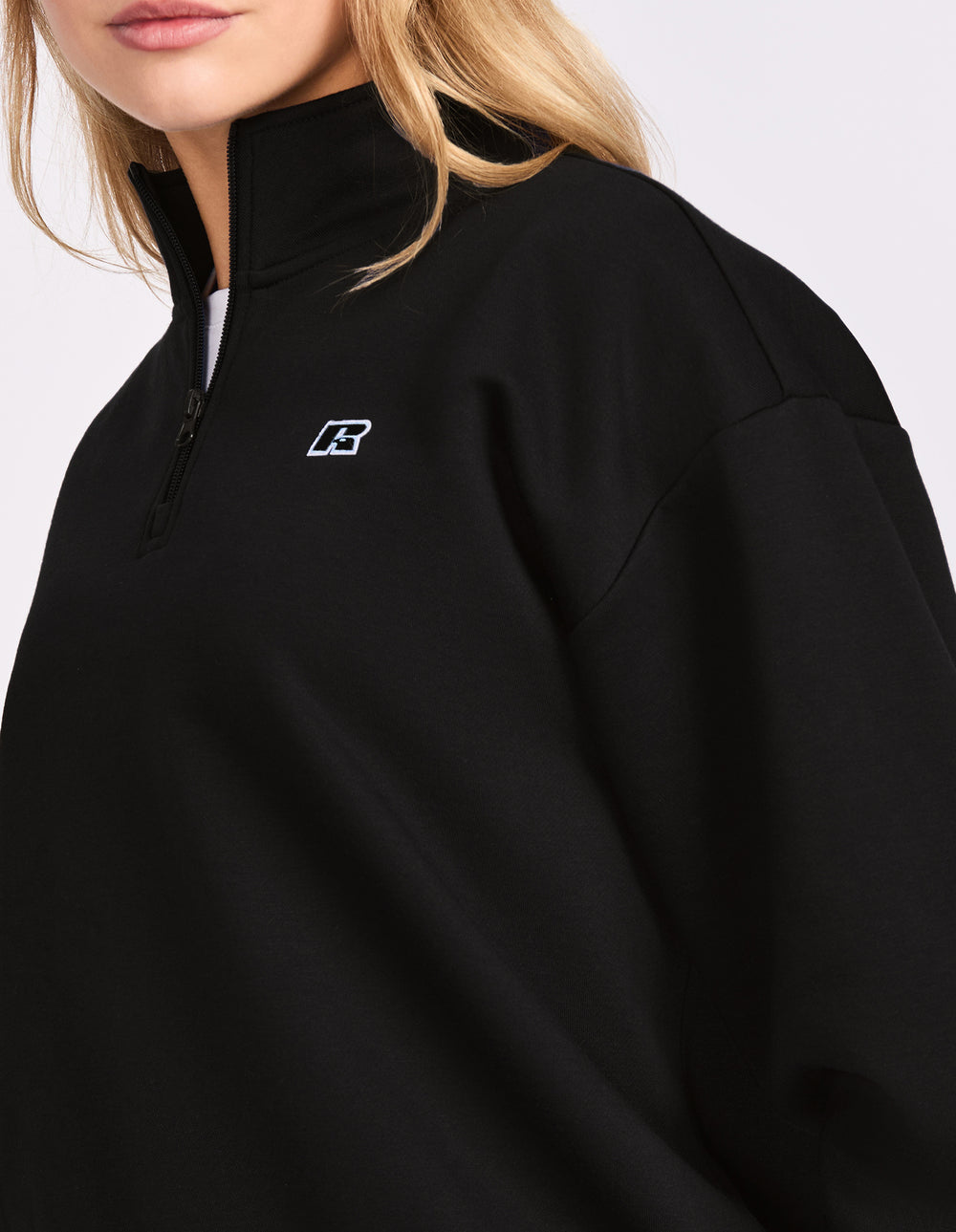 Russell Athletic Australia R Logo Women's Quarter Zip - Black True Since 1902