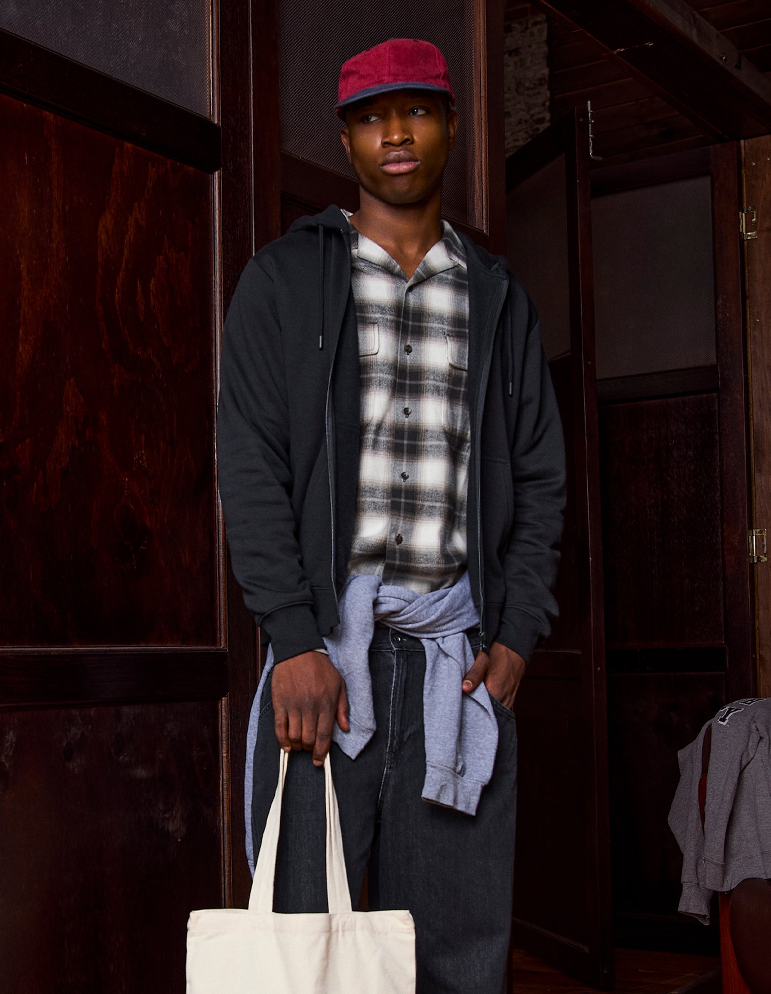 Brooklyn Men's Zip Through Hoodie - Black