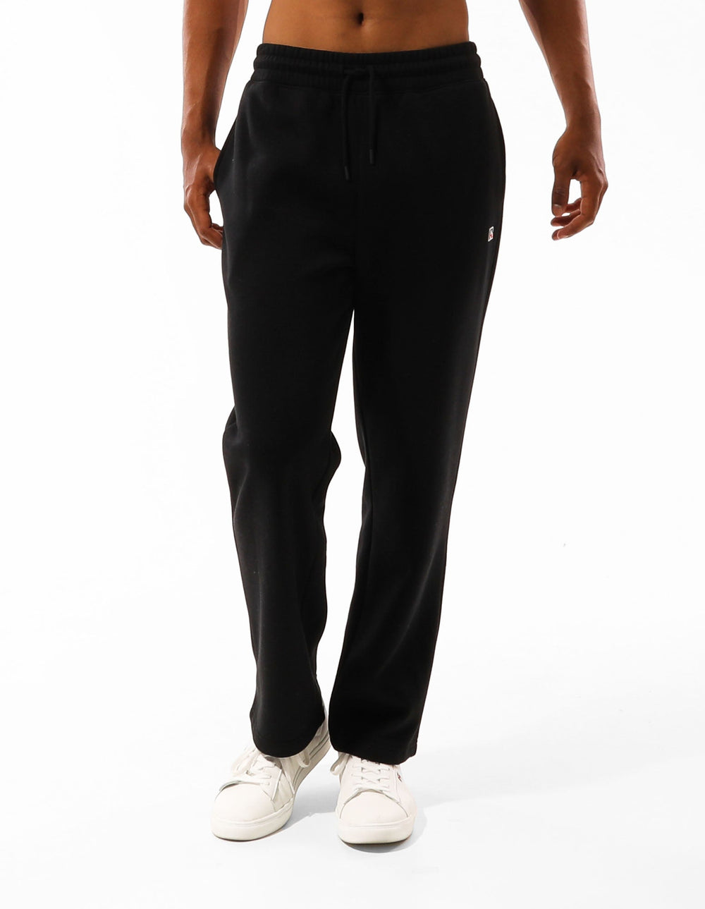 Russell Athletic Australia Men's R Logo Straight Leg Track Pants - Black True Since 1902