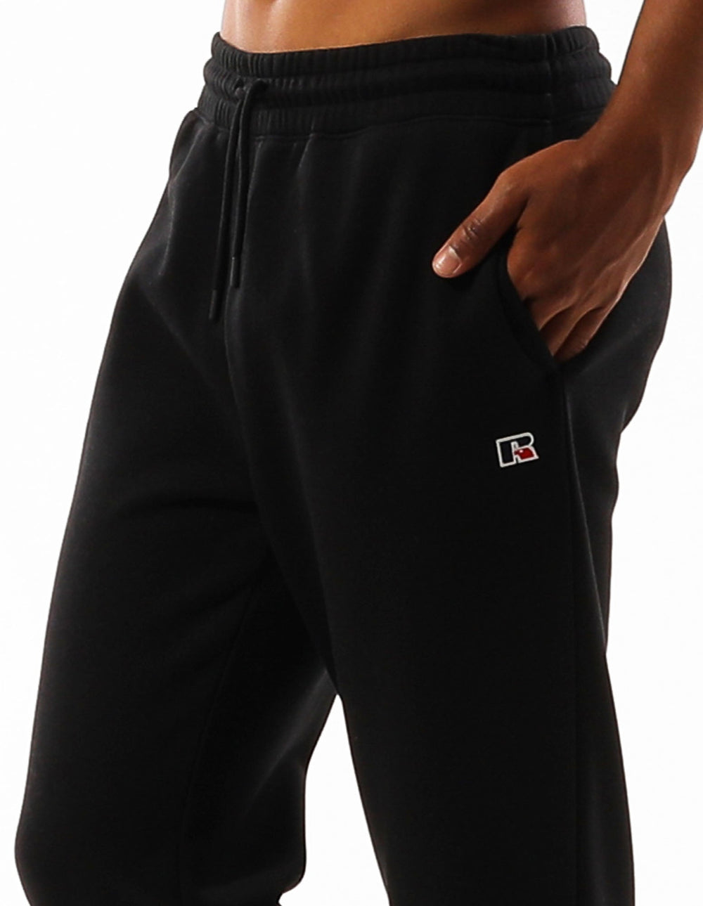 Russell Athletic Australia Men's R Logo Straight Leg Track Pants - Black True Since 1902