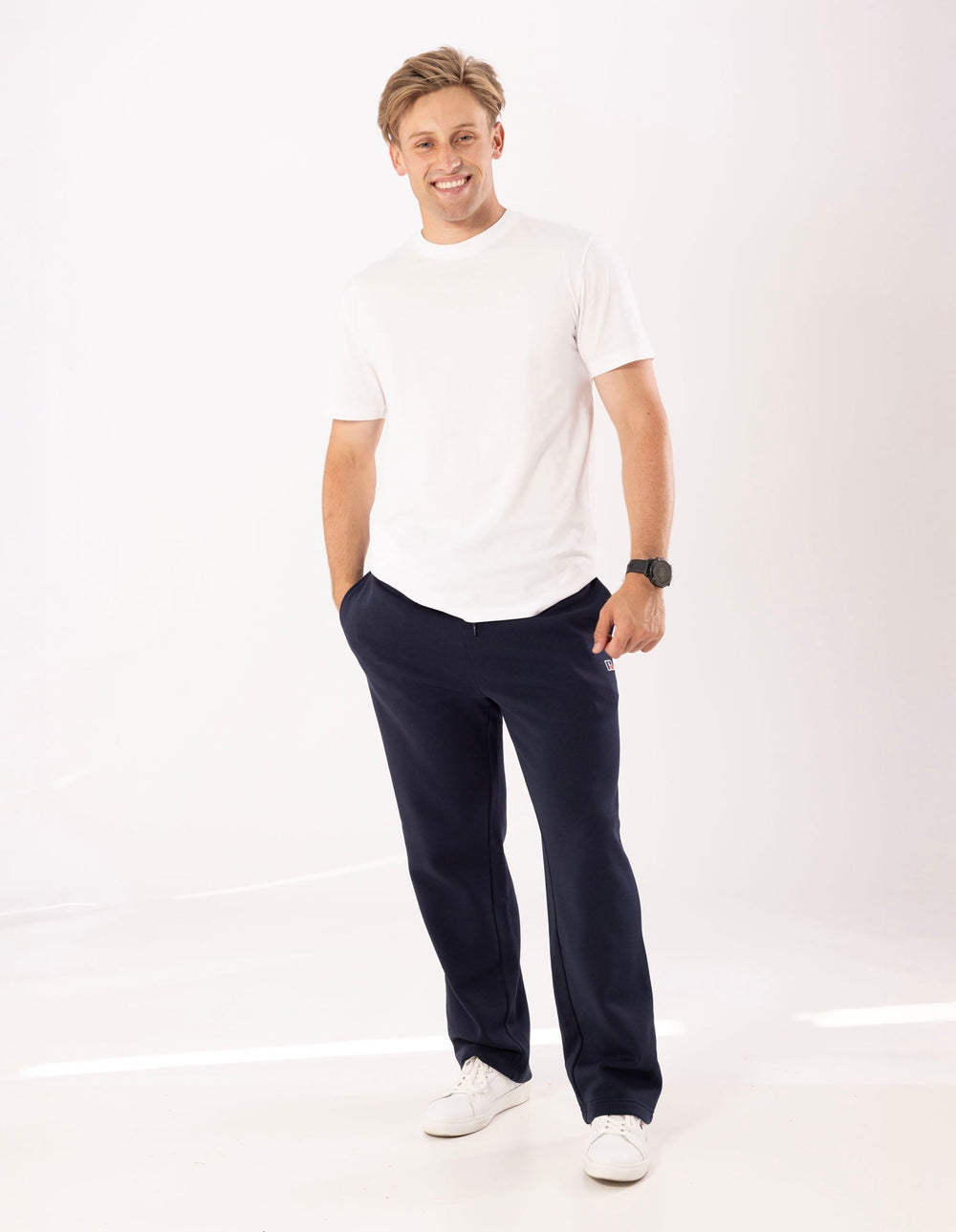 Russell Athletic Australia Men's R Logo Straight Leg Track Pants - Michigan Navy True Since 1902