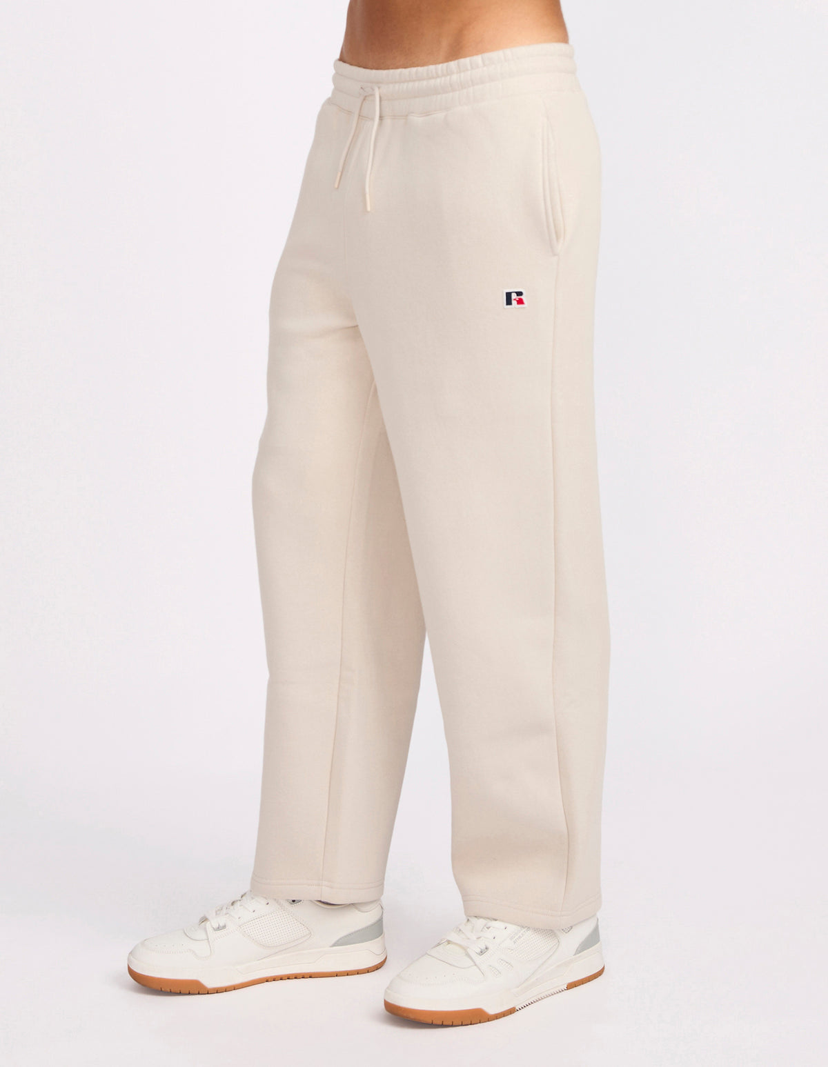 R Logo Straight Leg Mens Track Pants - Stone