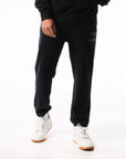 Men's Distressed Baseball Track Pants - Charcoal - Image 