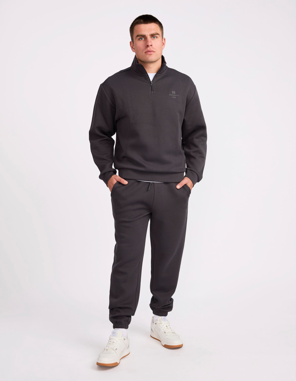 R Tech Leisure Cuffed Men's Track Pants - Dark Grey