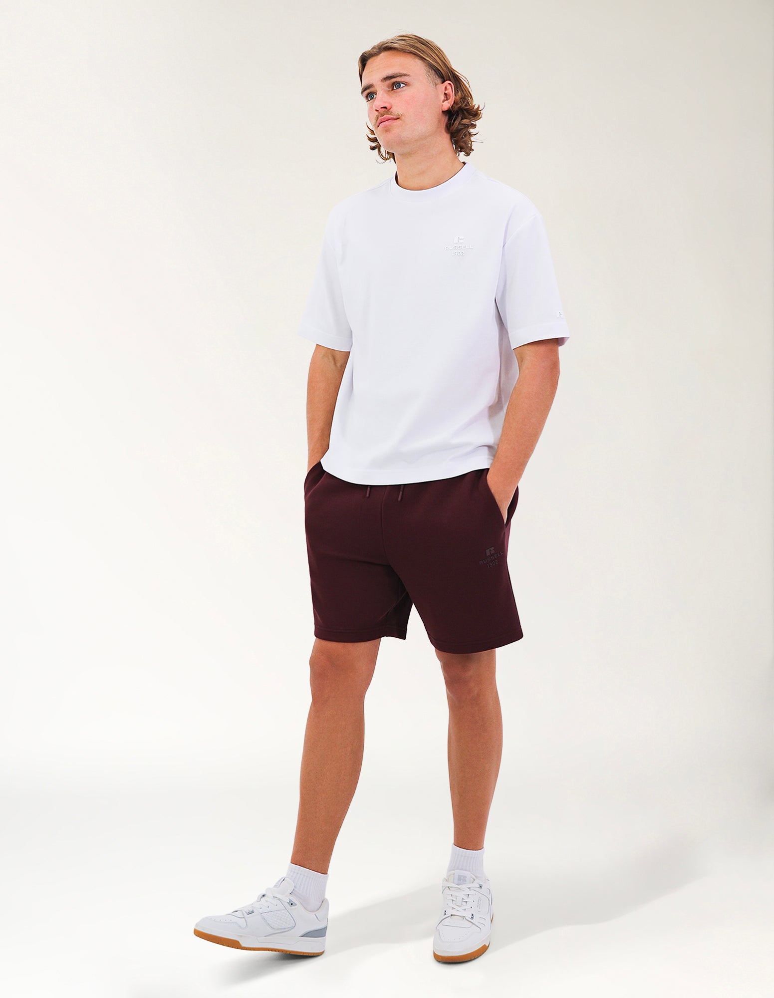 Russell Athletic Australia R Tech Leisure Mens Track Short - Plum wine True Since 1902