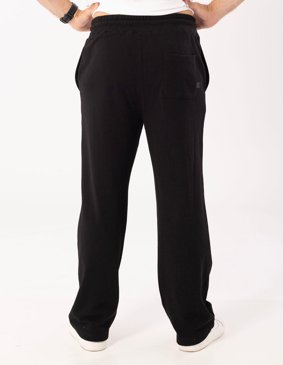 Men's R Logo Straight Leg Track Pant - Black - Image 3