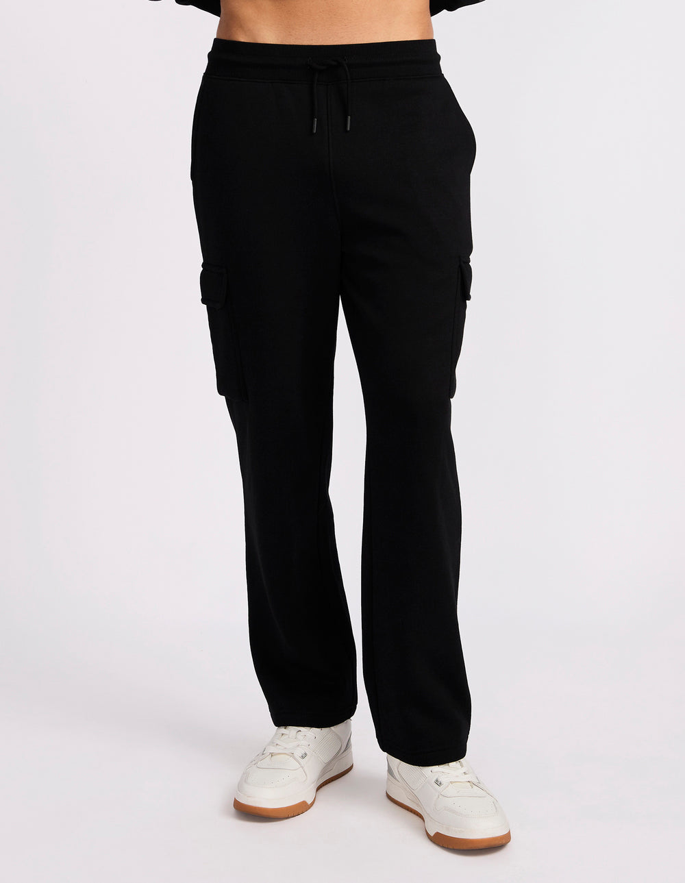 Brooklyn Men's Open Leg Cargo Trackpant - Black