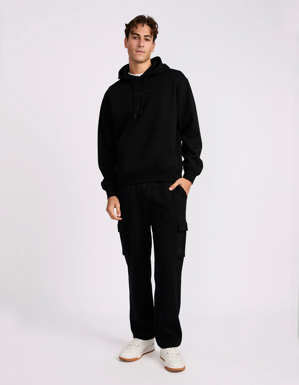 Brooklyn Men's Open Leg Cargo Trackpant - Black