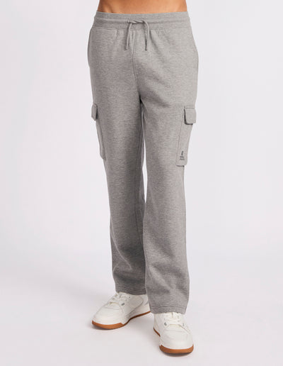 Brooklyn Men's Open Leg Cargo Trackpant - Mid Grey Marle