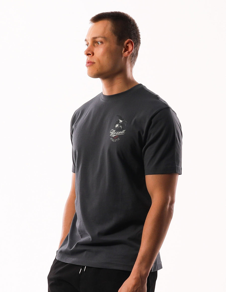 Russell Athletic Australia Men's Miller Eagle Tee - Charcoal True Since 1902