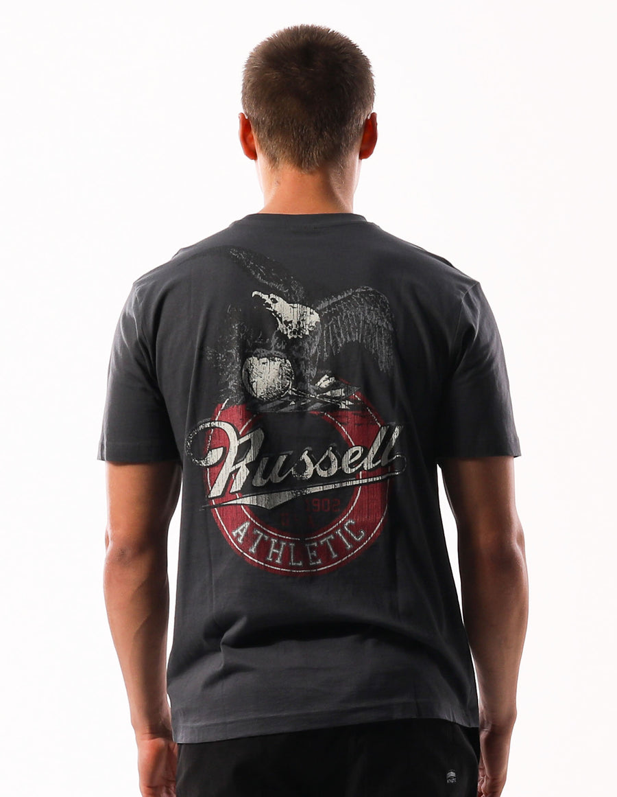 Russell Athletic Australia Men's Miller Eagle Tee - Charcoal True Since 1902