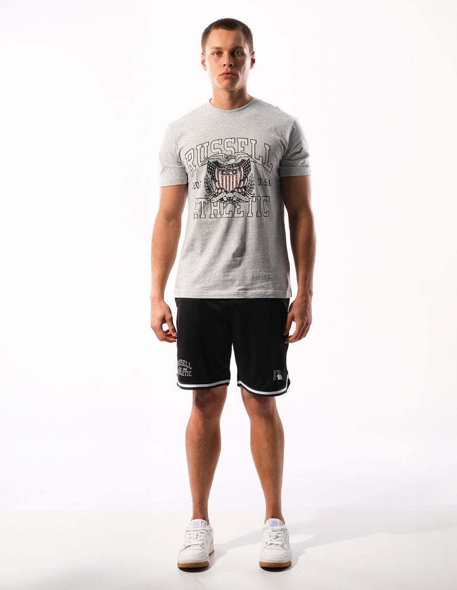 Russell Athletic Australia Men's Eagle Shield Slouch Tee - Grey Marle True Since 1902