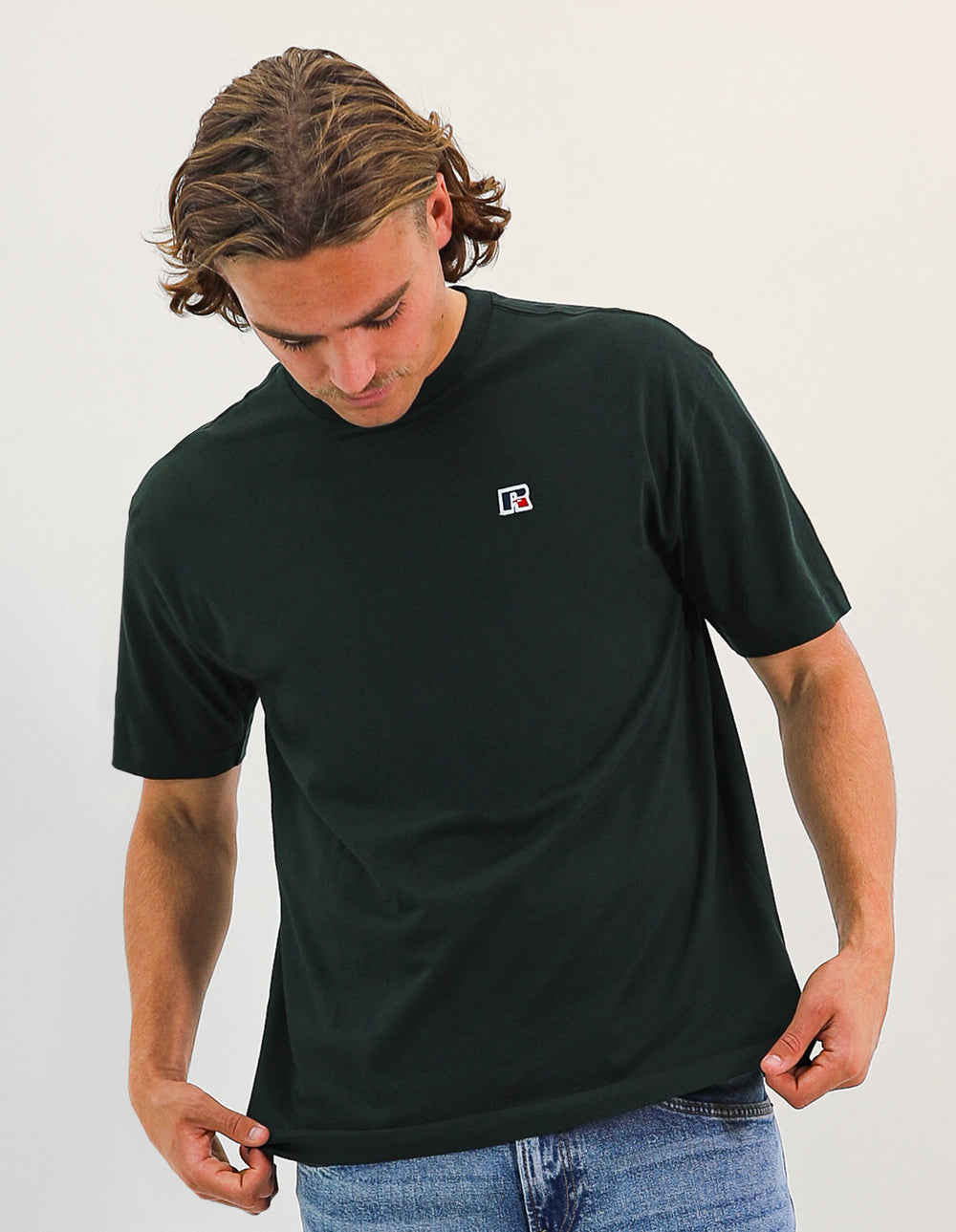 Russell Athletic Australia R Logo Oversize Men's Tee - Dark forest True Since 1902