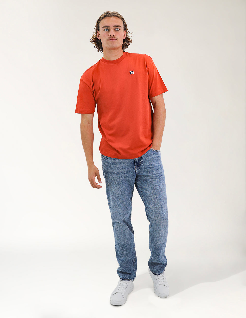 R Logo Oversize Men's Tee - Chilli