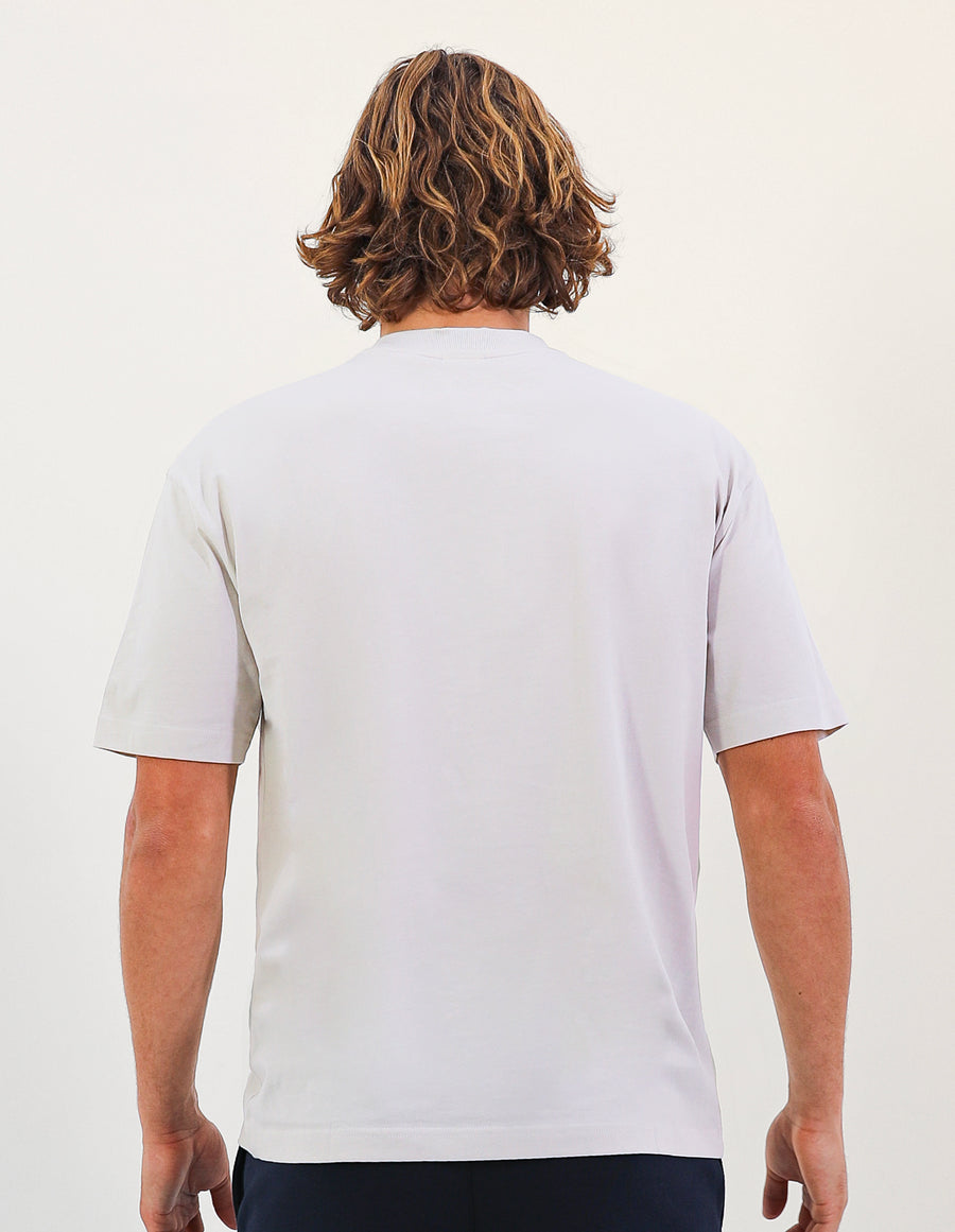 R Logo Oversize Men's Tee - Stone