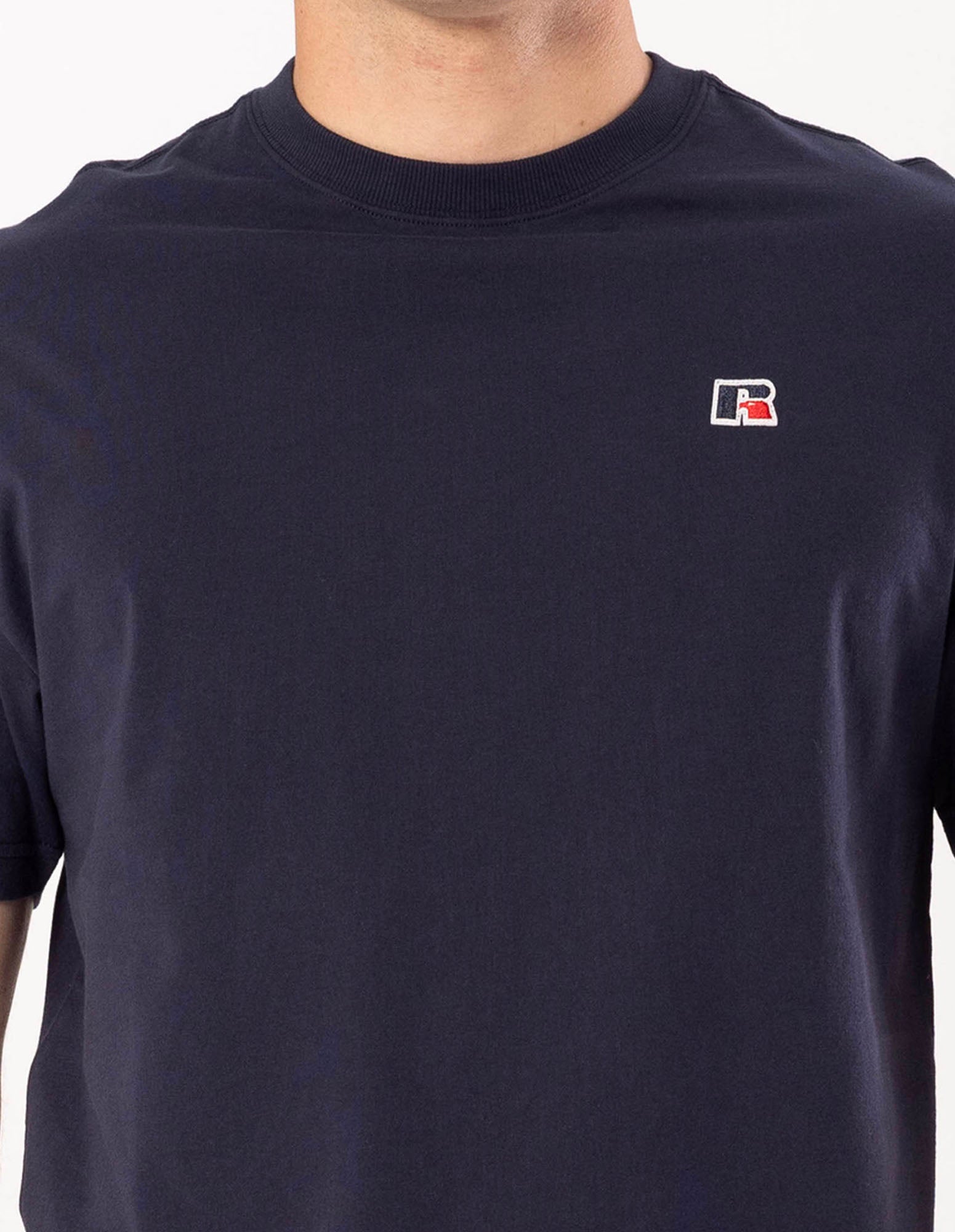 Russell Athletic Australia Mens R Logo Oversize Tee - Michigan Navy True Since 1902