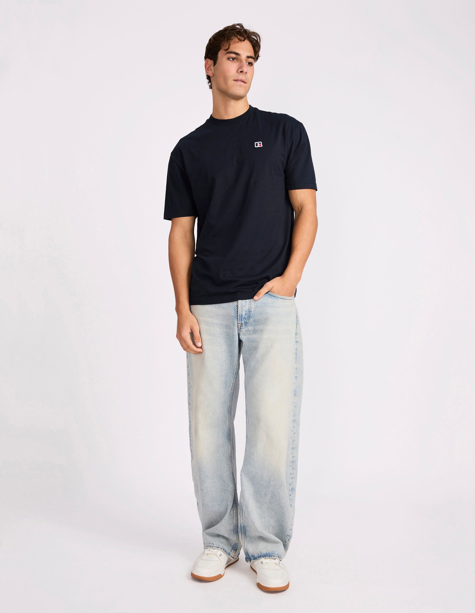 Mens R Logo Oversize Tee - Michigan Navy