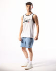 Russell Athletic Australia Men's Sport Ringer Singlet - Light Grey Marle True Since 1902