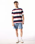 Men's R logo Stripe Tee - Ink/Red/White - Image 5