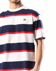 Men's R logo Stripe Tee - Ink/Red/White - Image 4