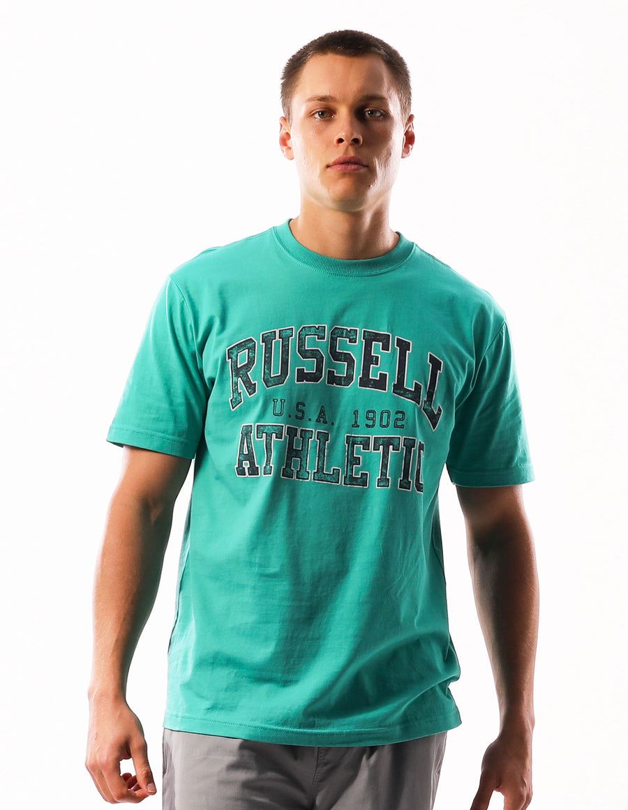 Russell Athletic Australia Men's Big Arch Outline Tee - Jade True Since 1902