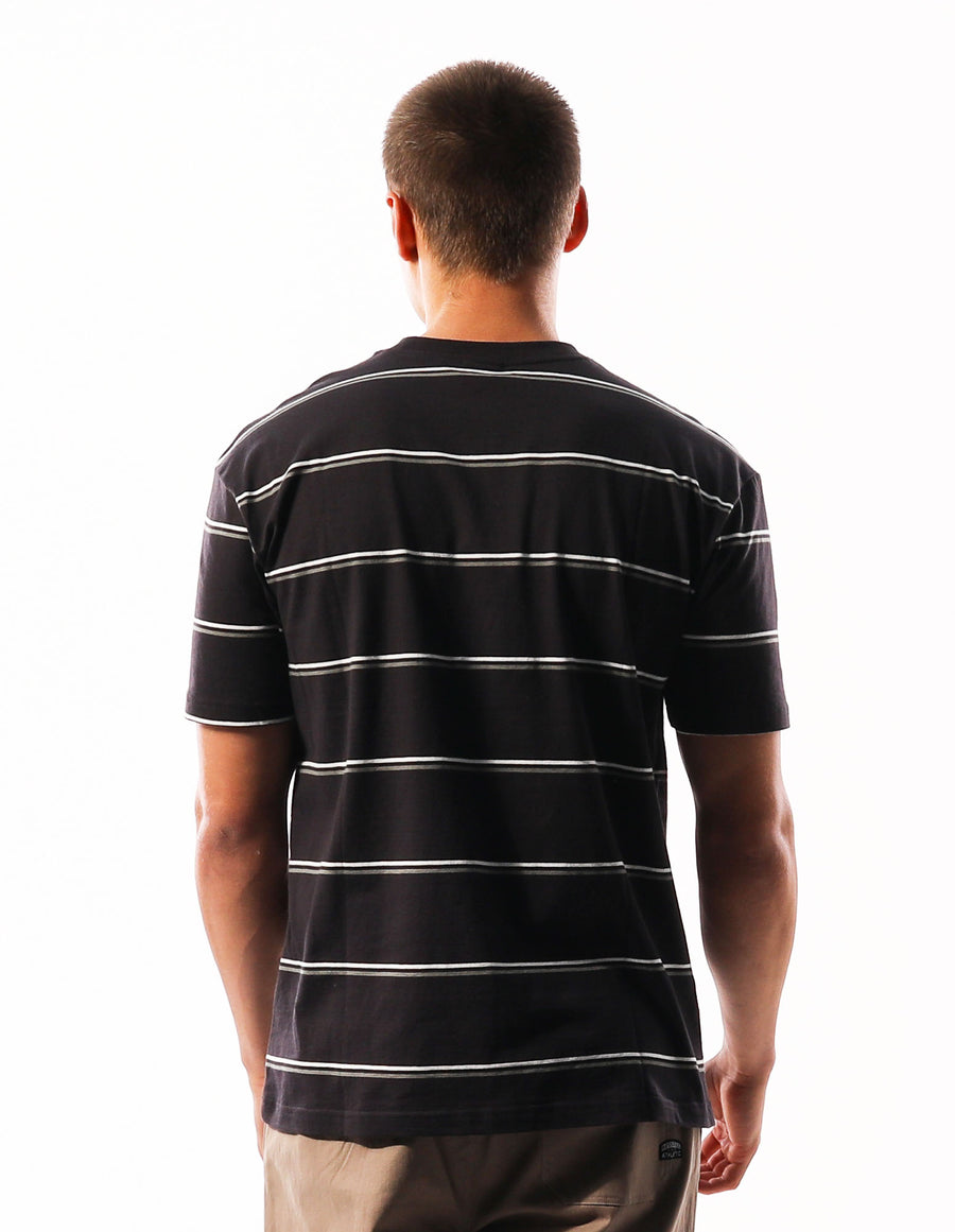 Men's Striped Arch Oversized Tee - Charcoal