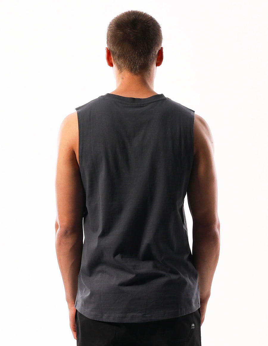 Russell Athletic Australia Men's Distressed Arch Muscle Tank - Charcoal True Since 1902