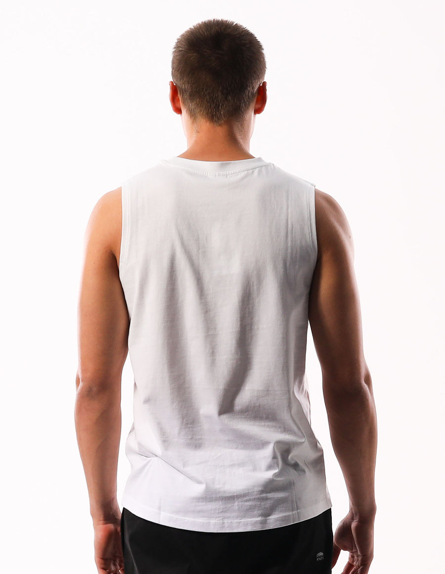 Russell Athletic Australia Men's Distressed Arch Muscle Tank - White True Since 1902