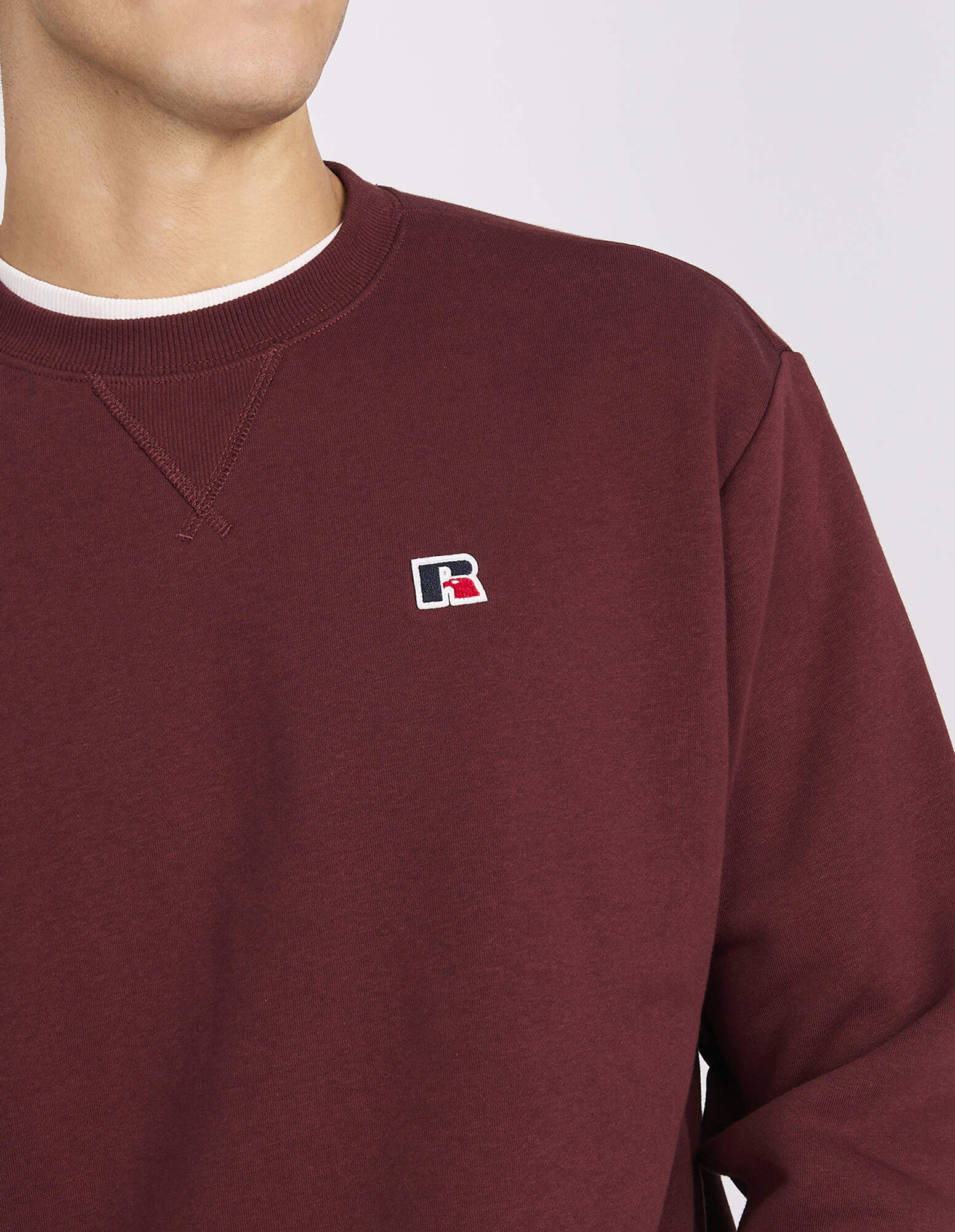 R Logo Men's Crew - Mahogany
