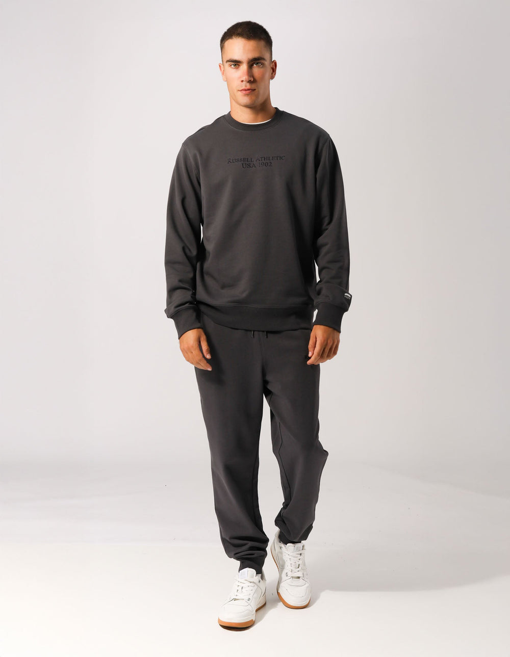 Russell Athletic Australia Men's USA 1902 Crew - Dark Grey True Since 1902