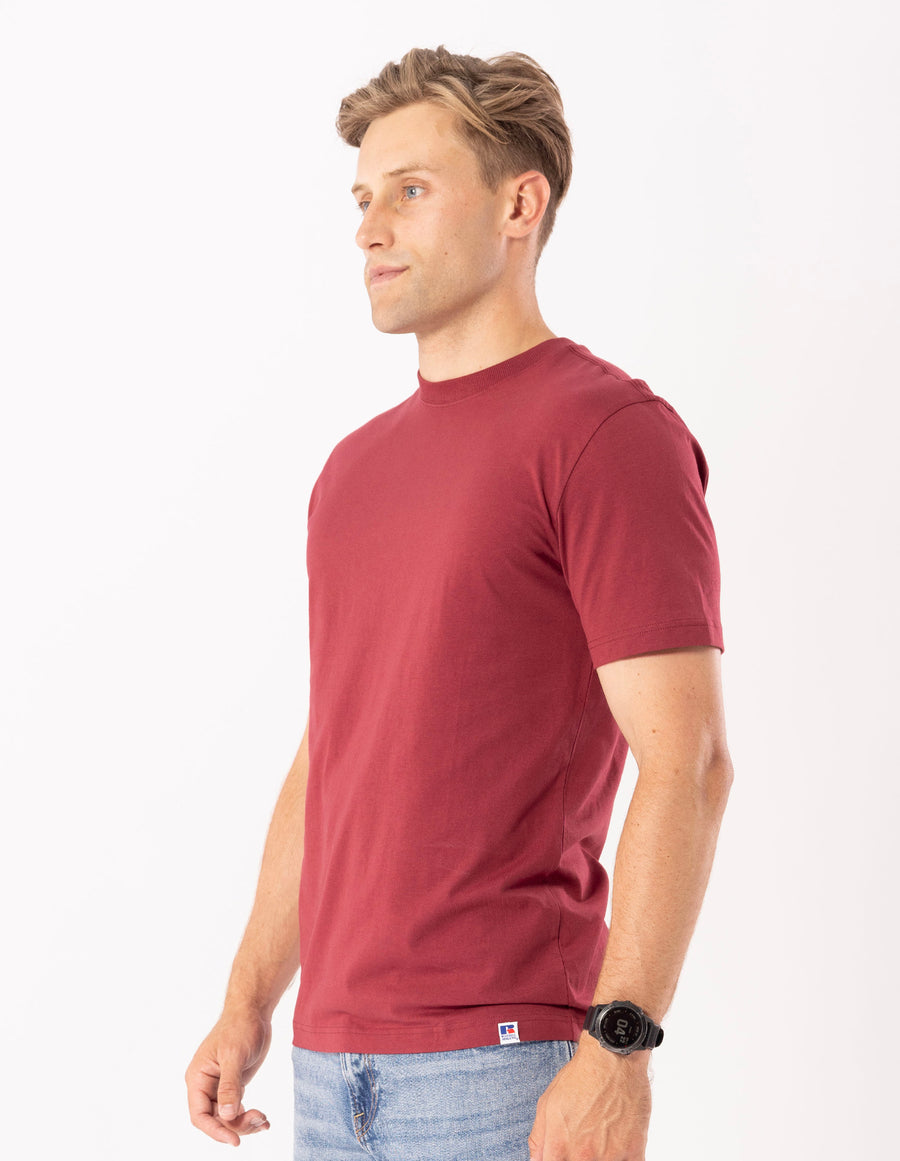 Men's Russell Blank Tee - Maroon - Image 2