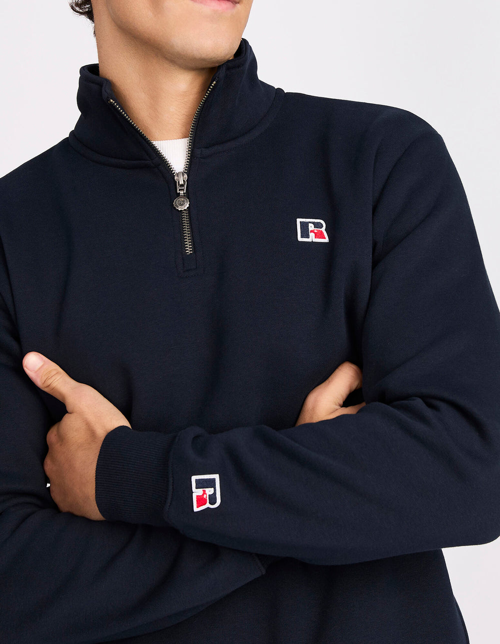 R Logo Men's Quarter Zip - Michigan Navy