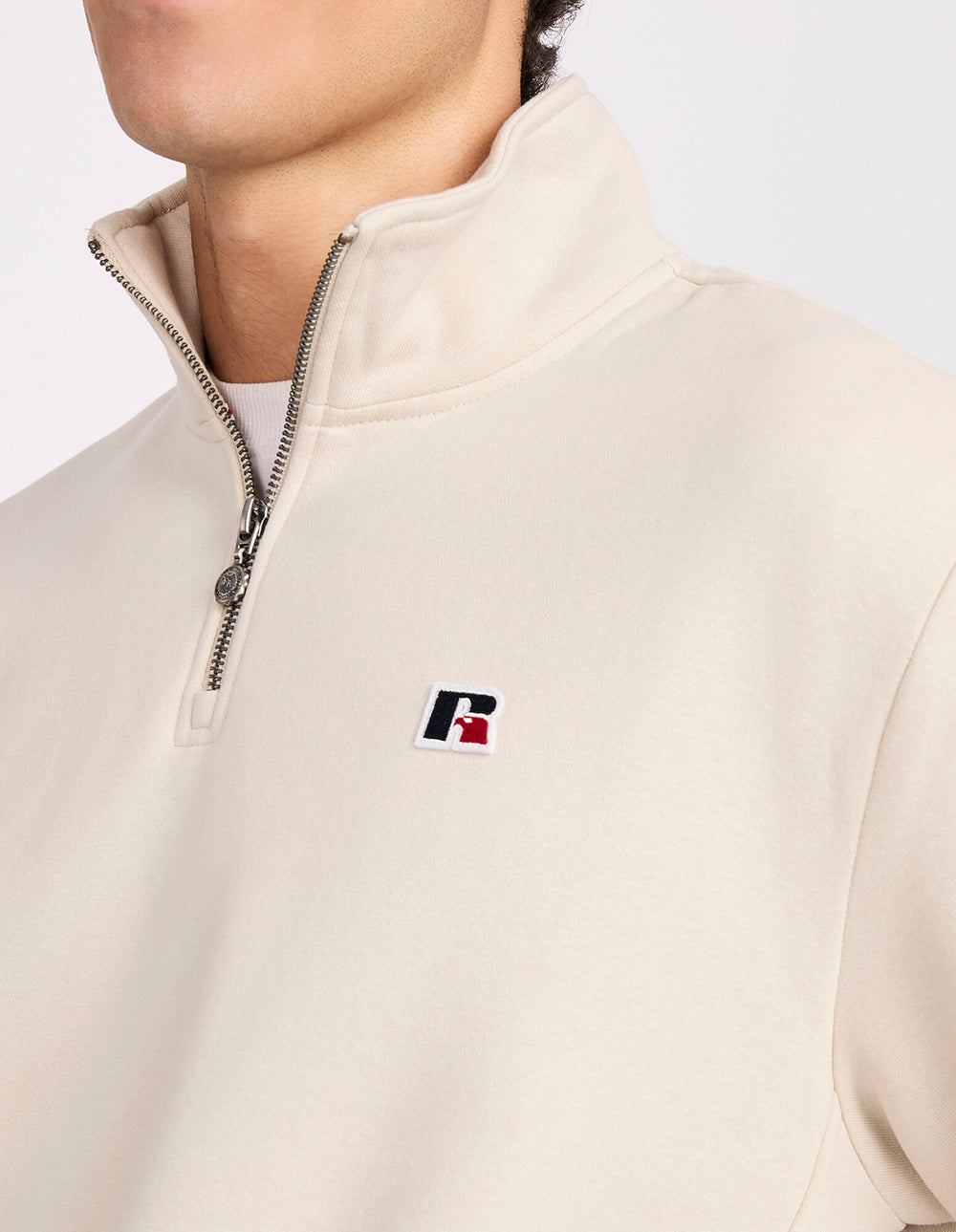 Russell Athletic Australia R Logo Men's Quarter Zip - Stone True Since 1902