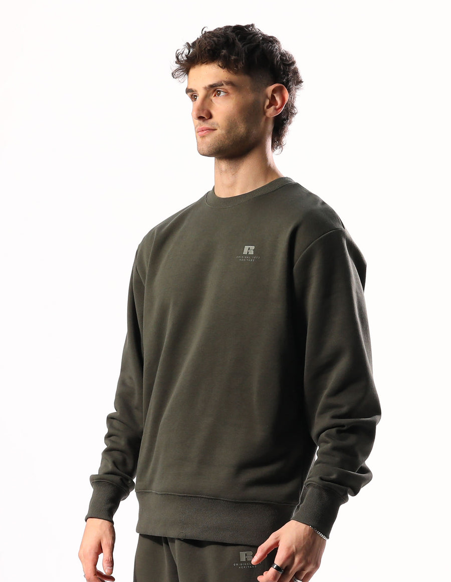 Russell Athletic Australia Men's Brooklyn Crew - Olive True Since 1902