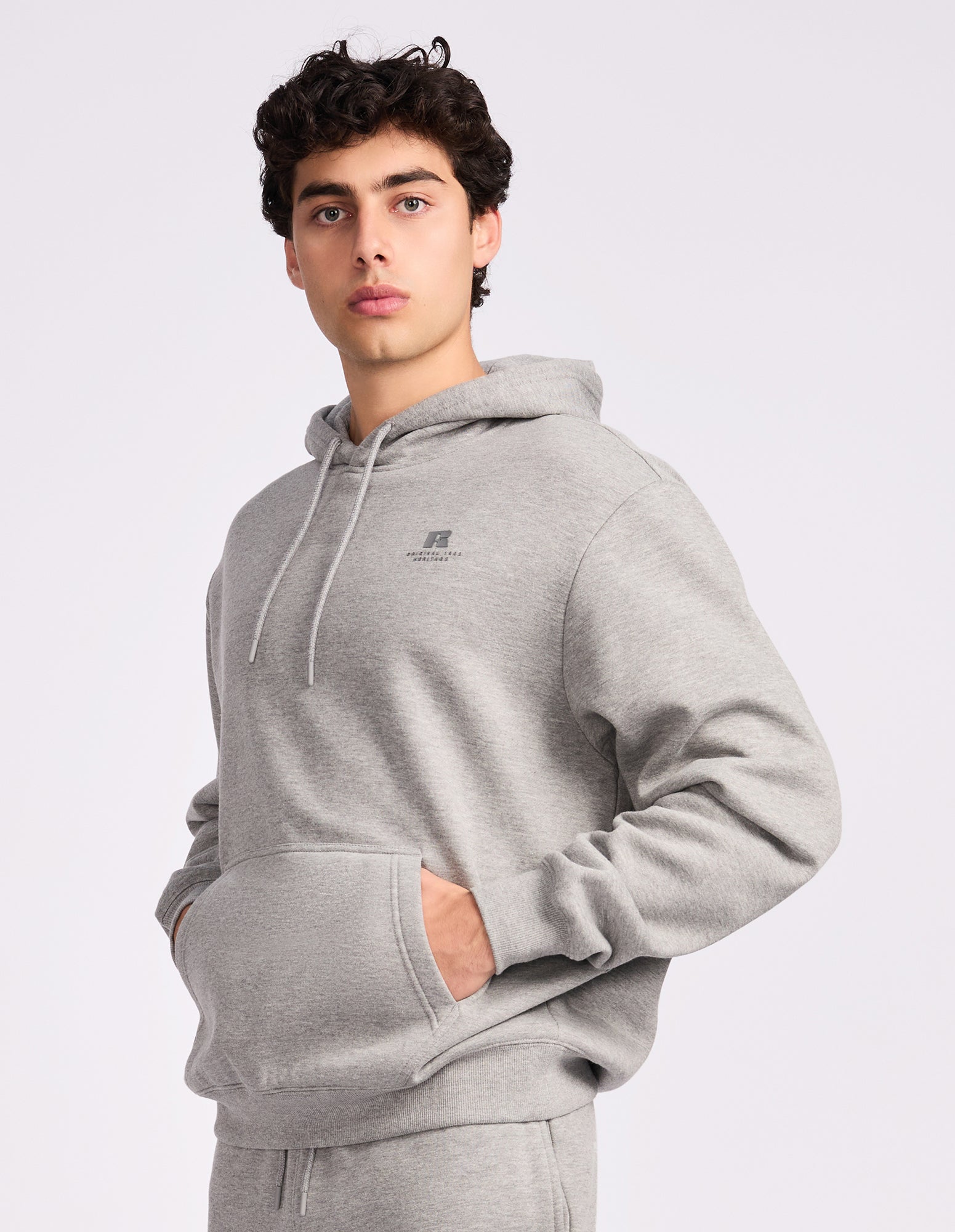 Brooklyn Men's Hoodie - Mid Grey Marle
