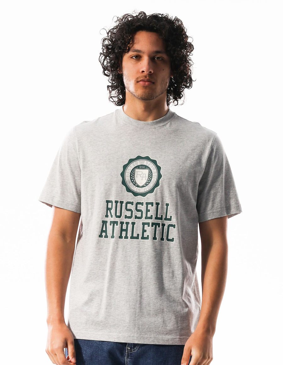 Russell Athletic Australia Men's Great Seal 2 Tone Tee - Grey Marle True Since 1902