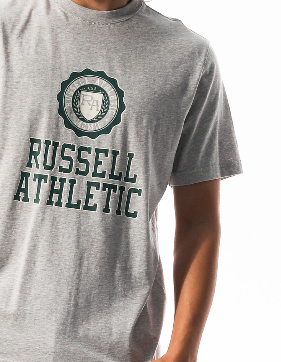 Russell Athletic Australia Men's Great Seal 2 Tone Tee - Grey Marle True Since 1902