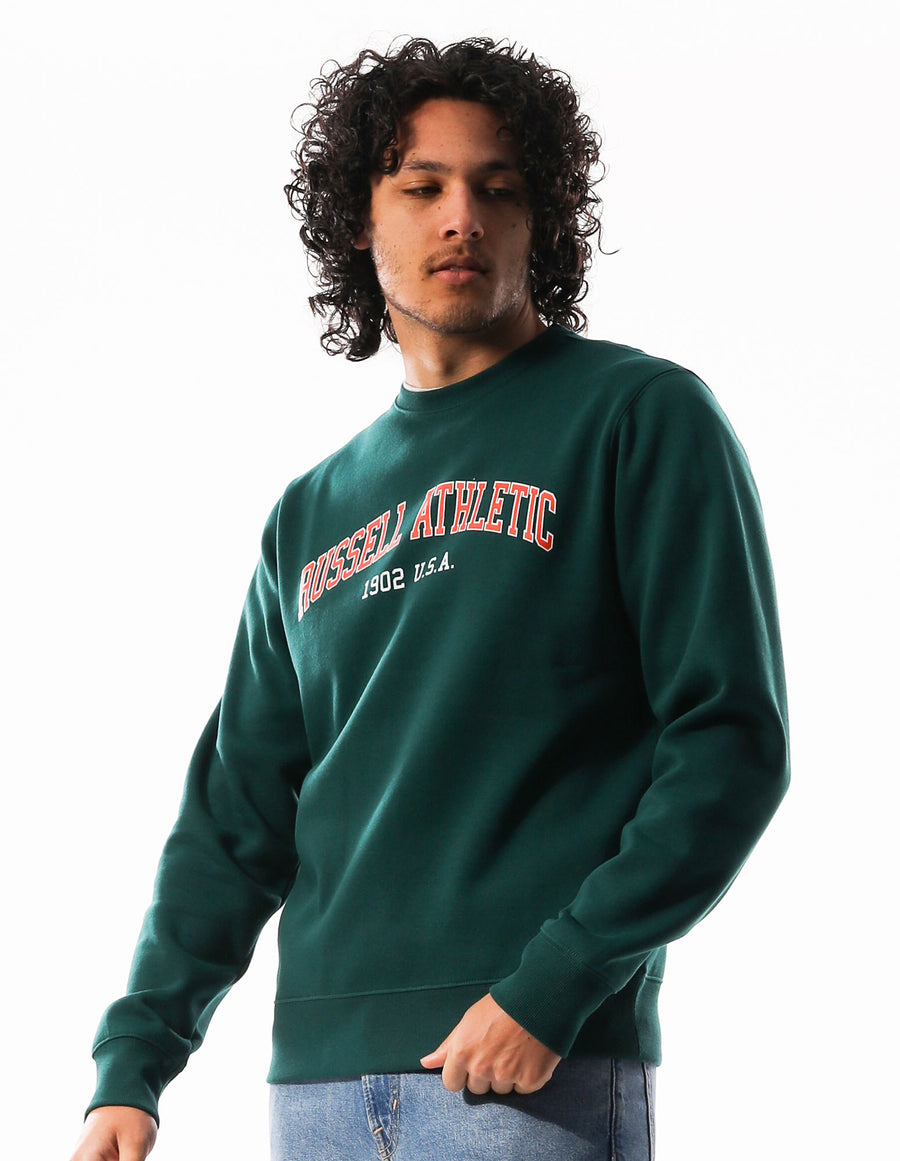 Russell Athletic Australia Men's Big Arch 2 Tone Crew - Celtic Green True Since 1902