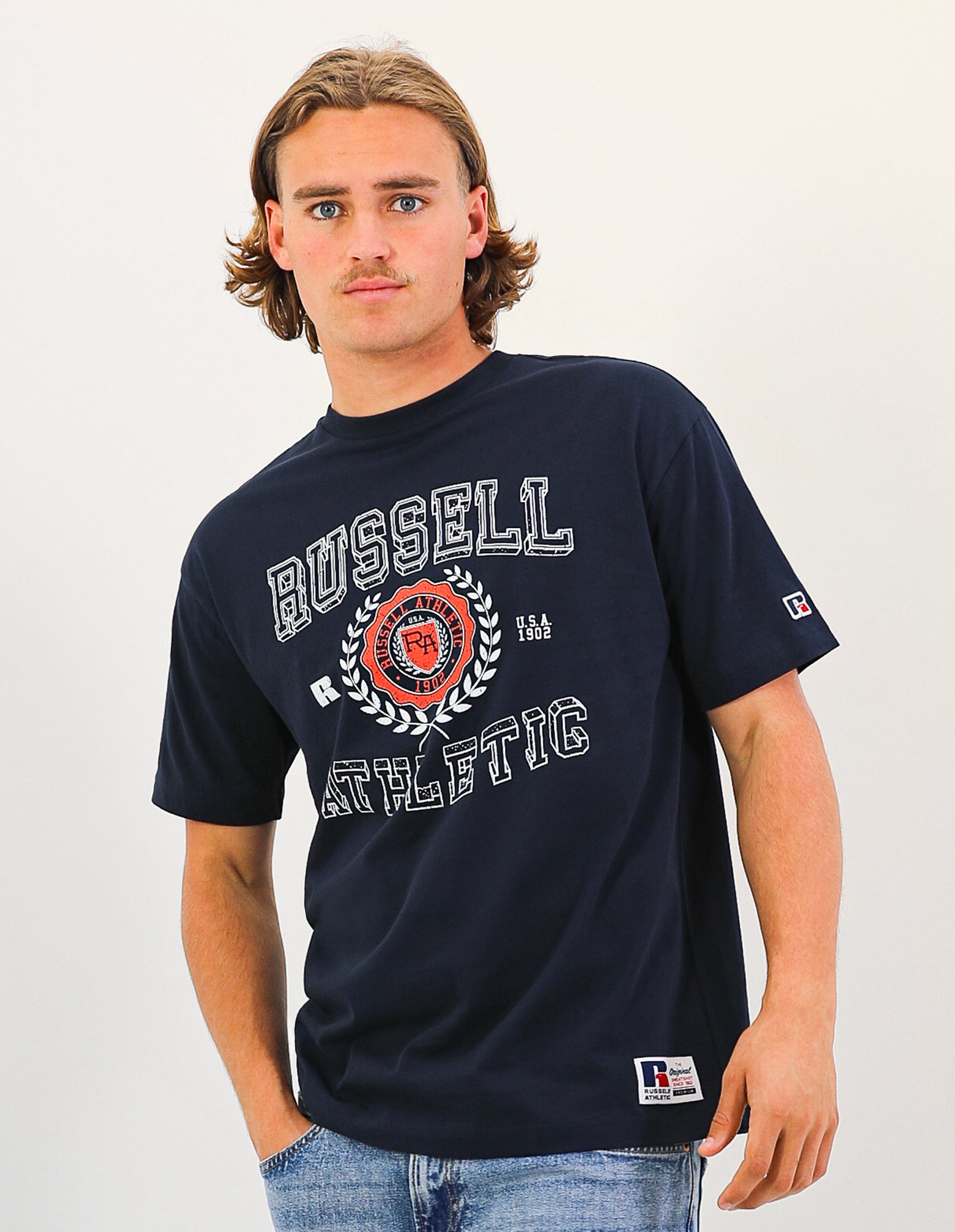 Wreath Oversize Men's Tee - Michigan Navy