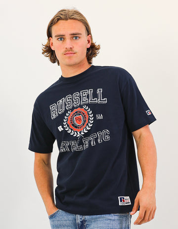 Wreath Oversize Men's Tee - Michigan Navy