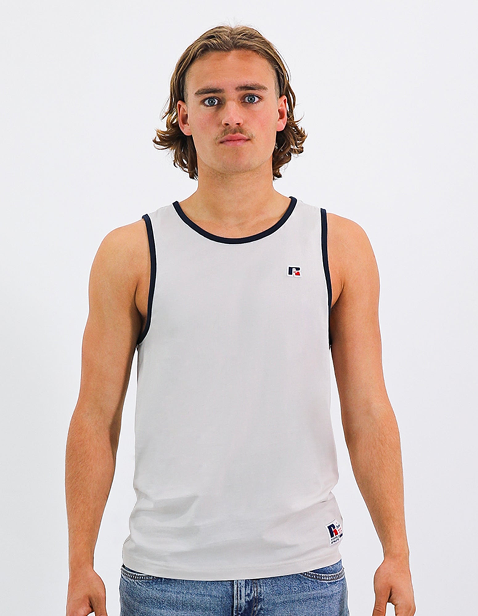 R Logo Men's Singlet - Stone