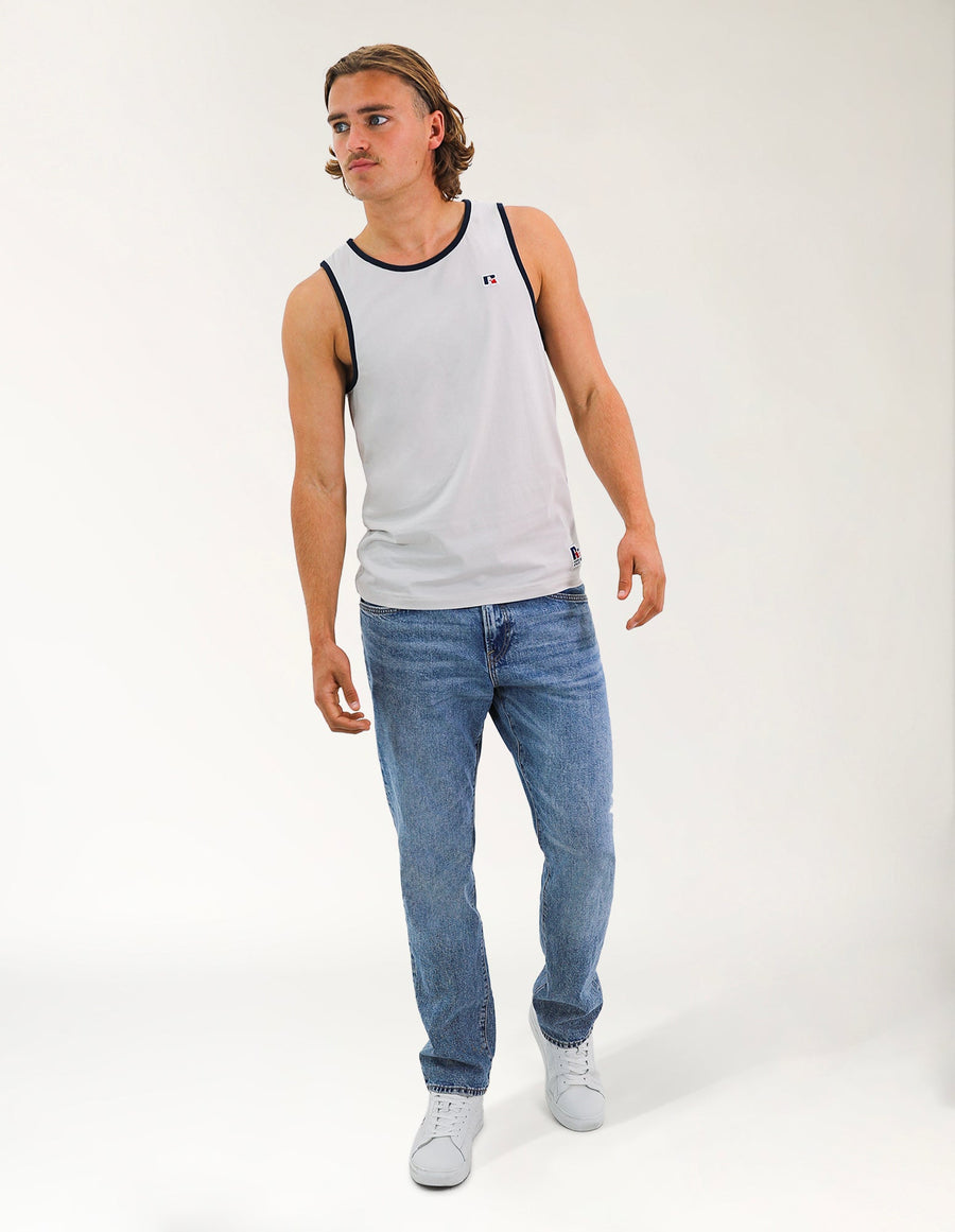 R Logo Men's Singlet - Stone