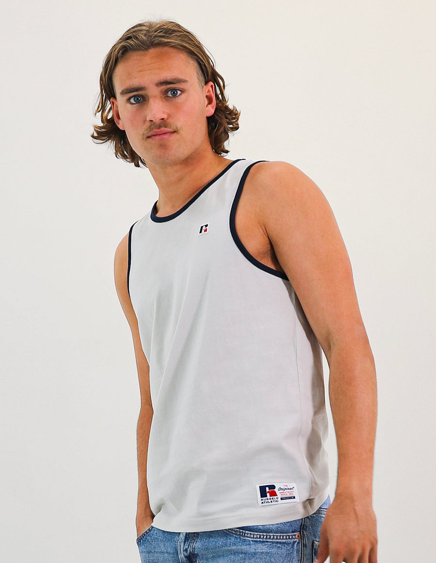 R Logo Men's Singlet - Stone