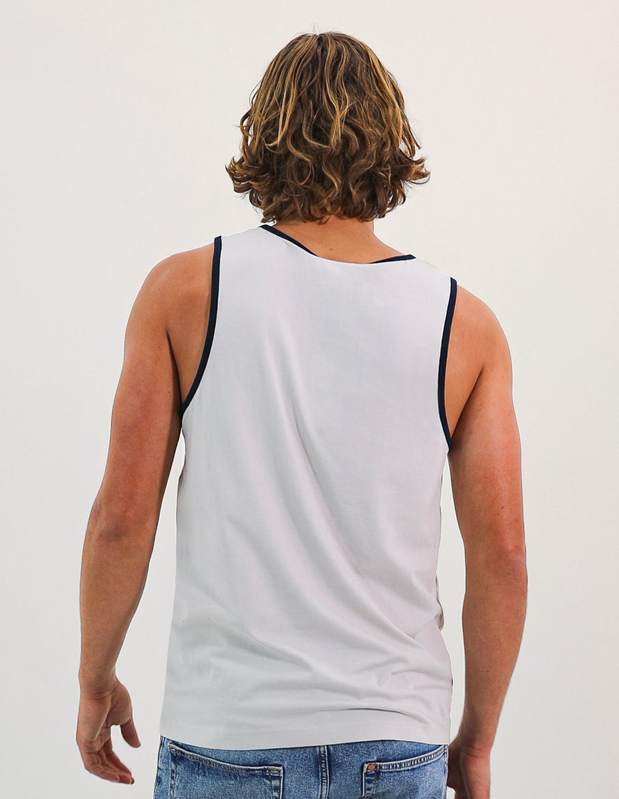 R Logo Men's Singlet - Stone