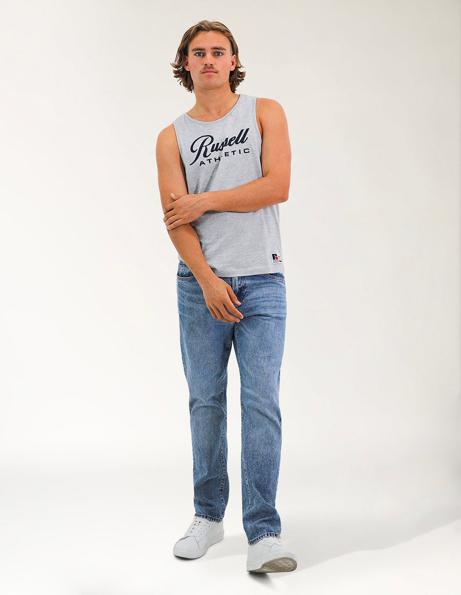 Men's Script Singlet - Light Marle