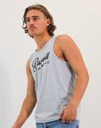 Men's Script Singlet - Light Marle