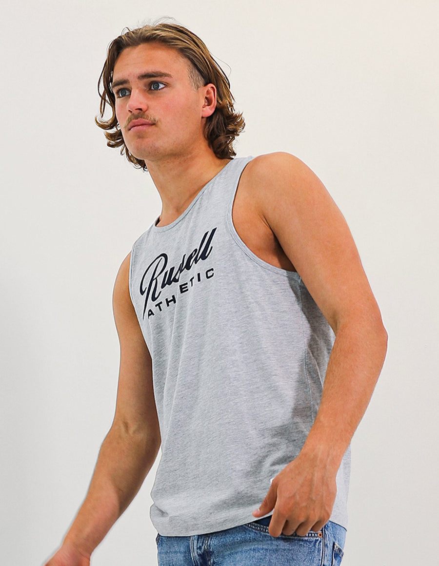 Men's Script Singlet - Light Marle