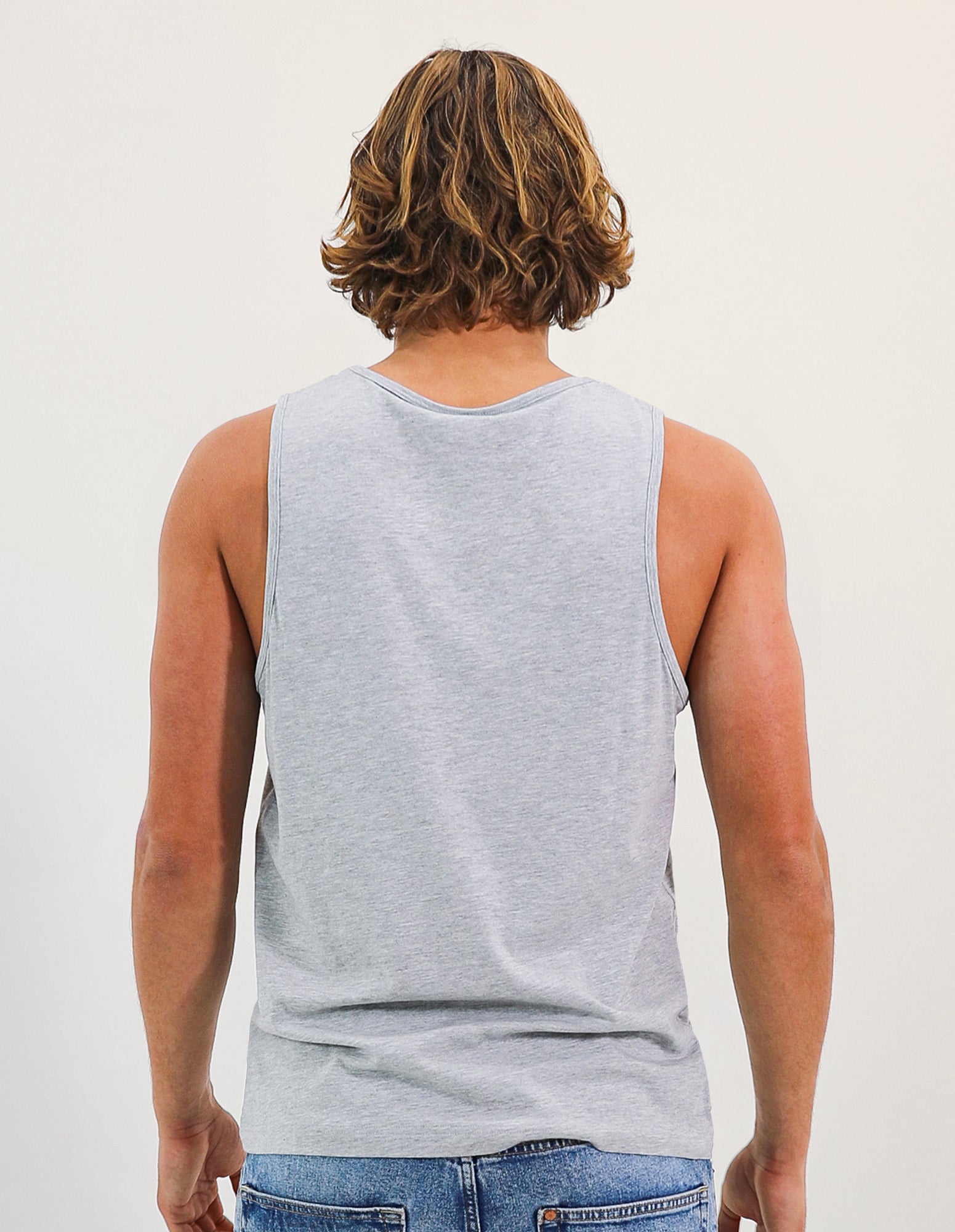 Men's Script Singlet - Light Marle