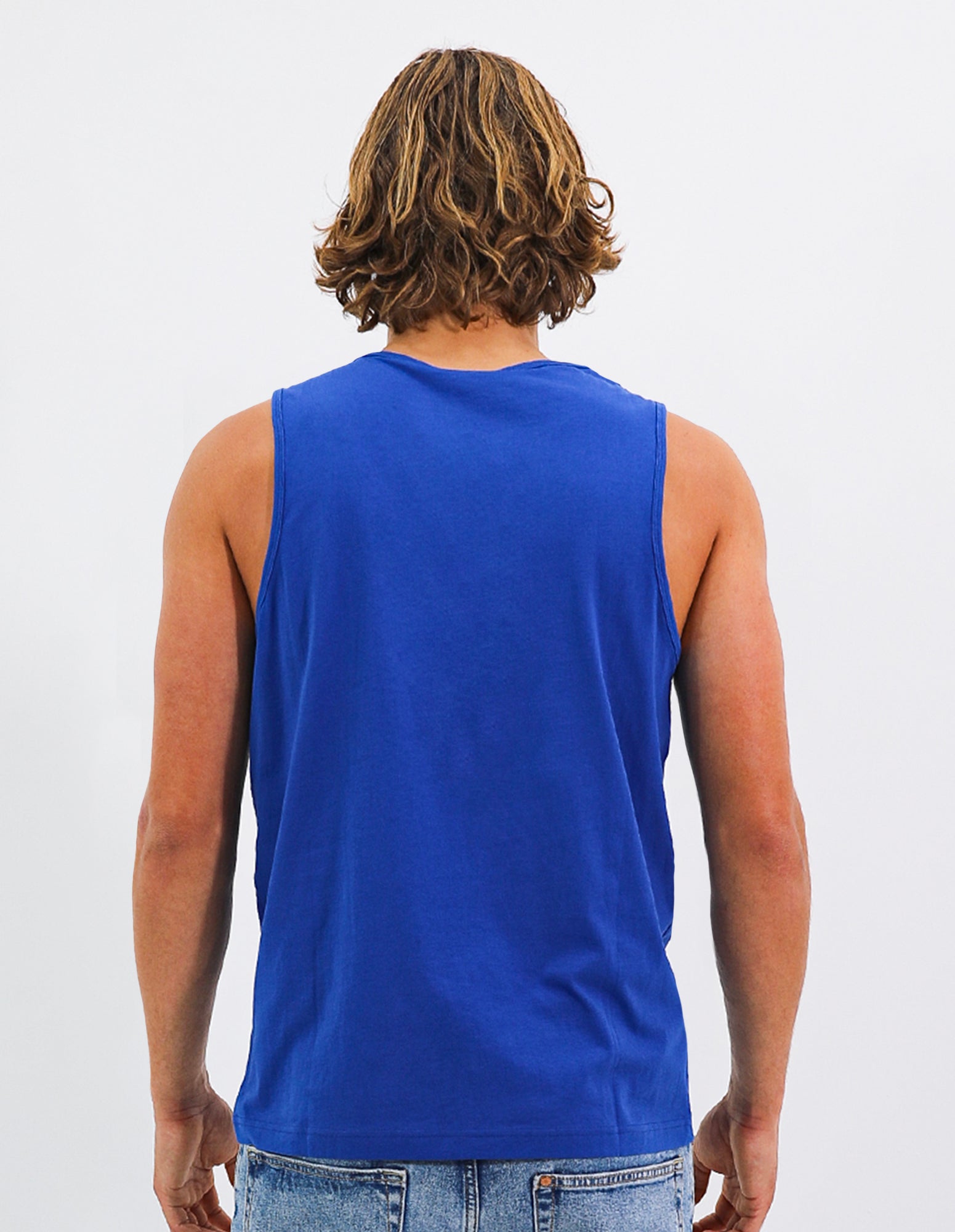 Men's Script Singlet - Pacific