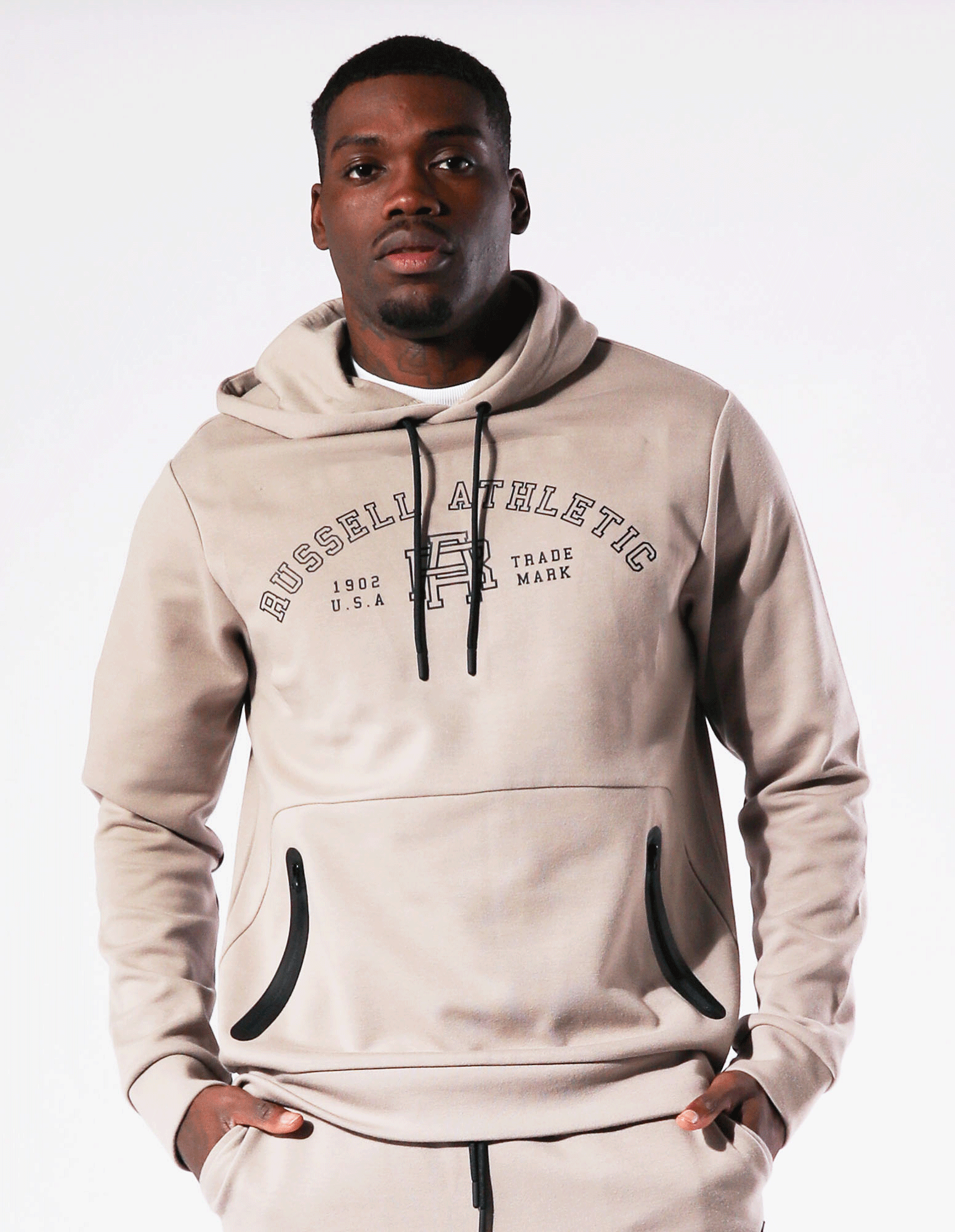 R Tech Lockup Men's Hoodie - Pumice